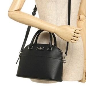 Kate Spade New York Grove Street Carli Black Leather /Silver Hardware Satchel